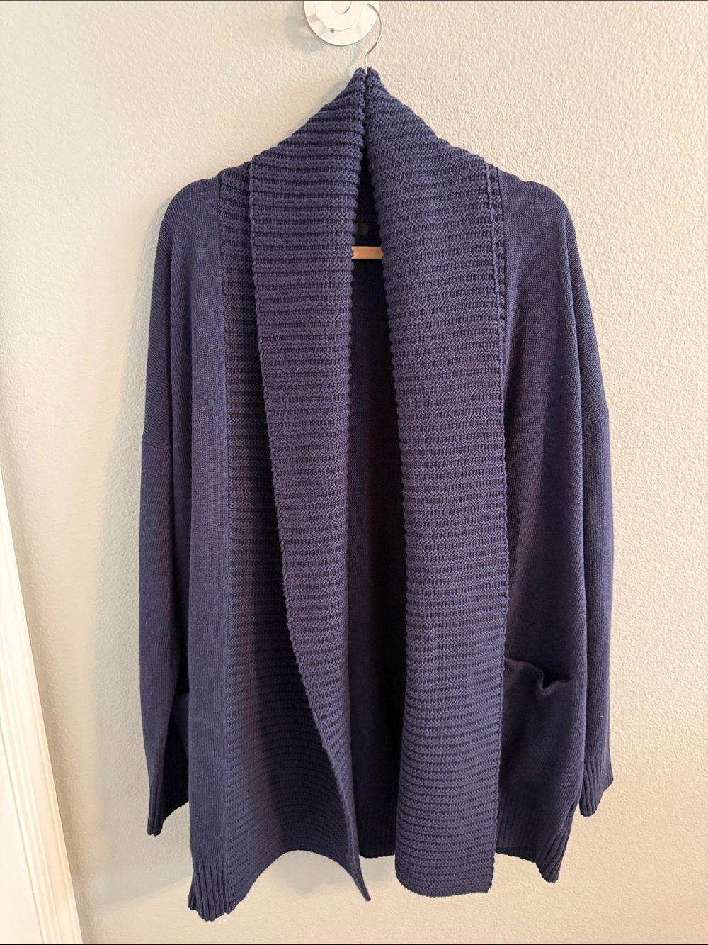 J. Crew Navy Shawl-Collar Open Cardigan